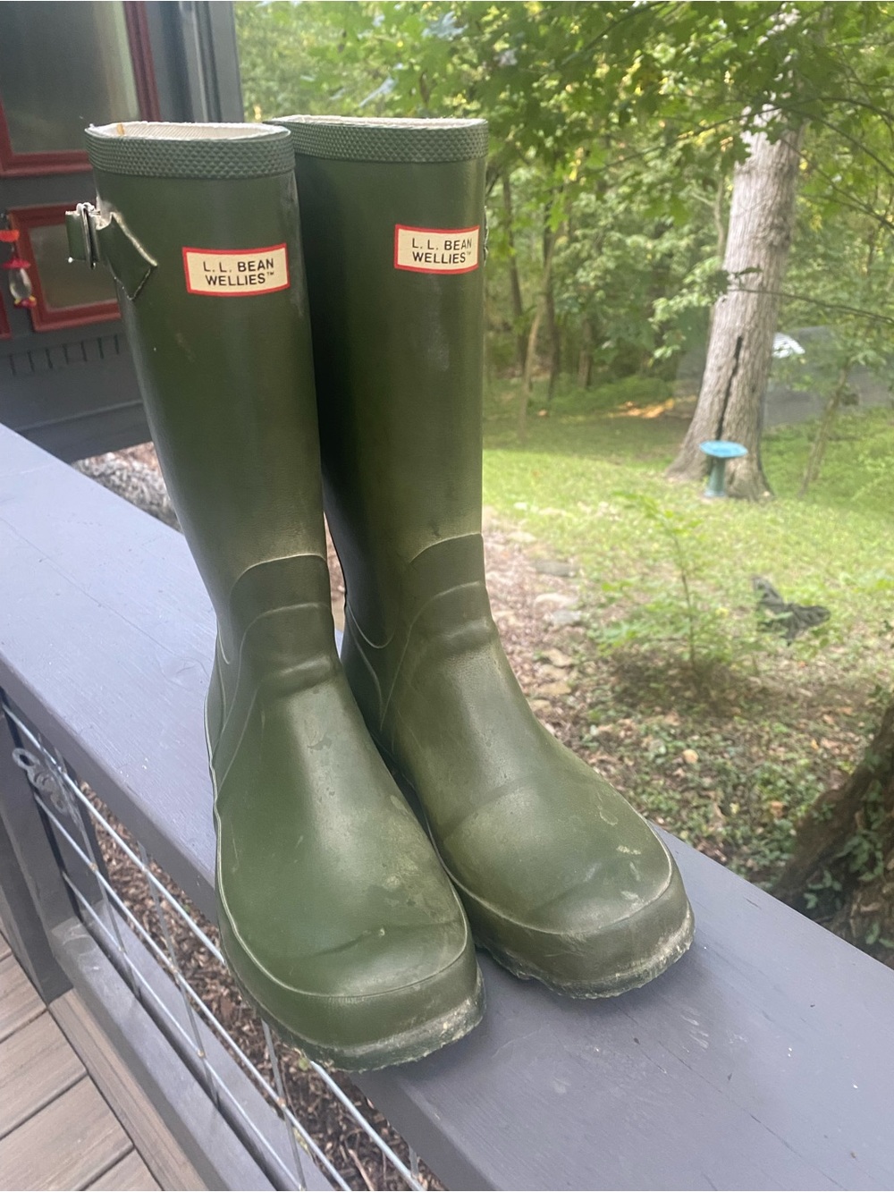 L.L. Bean Olive Green Wellies Rain Boots